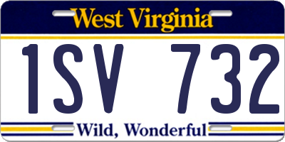 WV license plate 1SV732