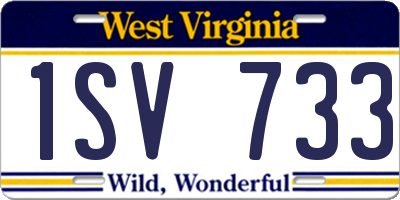 WV license plate 1SV733