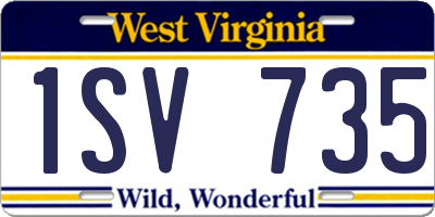WV license plate 1SV735