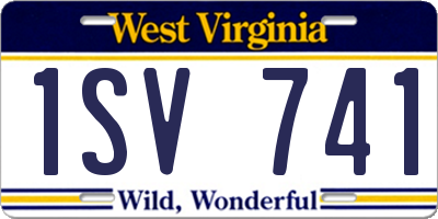 WV license plate 1SV741