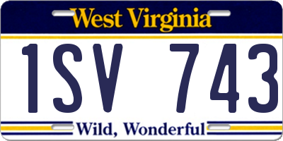 WV license plate 1SV743