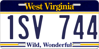 WV license plate 1SV744