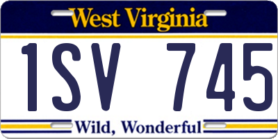 WV license plate 1SV745