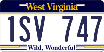 WV license plate 1SV747