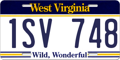 WV license plate 1SV748