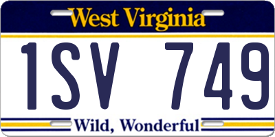 WV license plate 1SV749