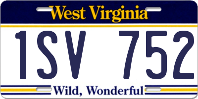 WV license plate 1SV752