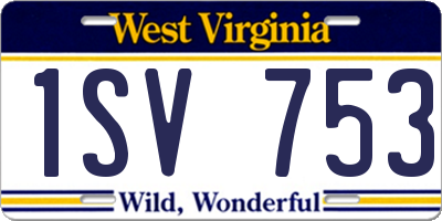 WV license plate 1SV753
