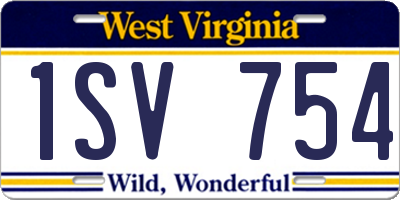 WV license plate 1SV754