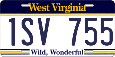 WV license plate 1SV755