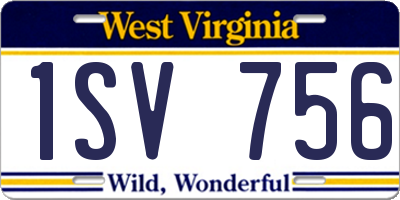 WV license plate 1SV756