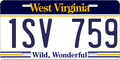 WV license plate 1SV759