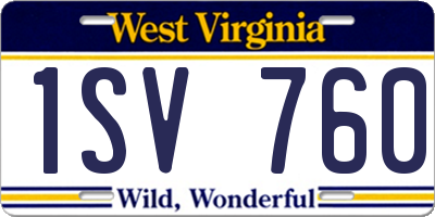 WV license plate 1SV760