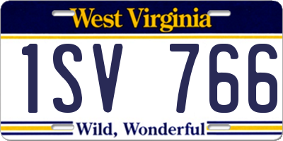 WV license plate 1SV766