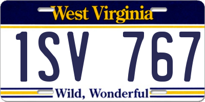 WV license plate 1SV767