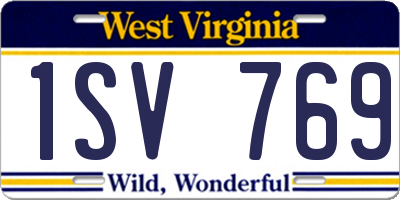WV license plate 1SV769