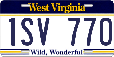 WV license plate 1SV770