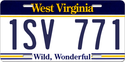 WV license plate 1SV771