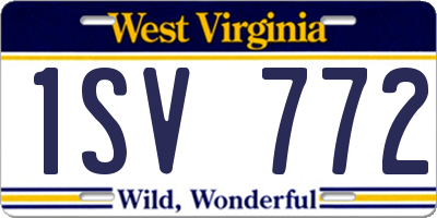 WV license plate 1SV772