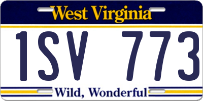 WV license plate 1SV773