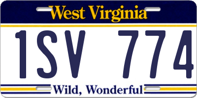 WV license plate 1SV774