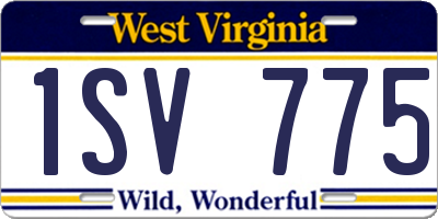WV license plate 1SV775