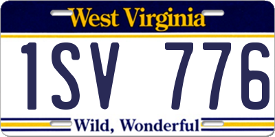 WV license plate 1SV776