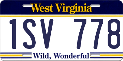 WV license plate 1SV778