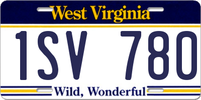 WV license plate 1SV780