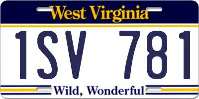 WV license plate 1SV781