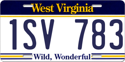 WV license plate 1SV783