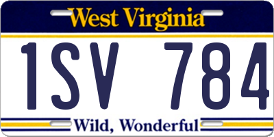 WV license plate 1SV784