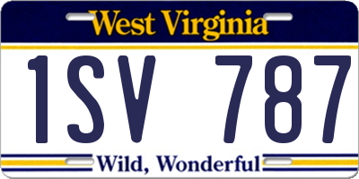 WV license plate 1SV787