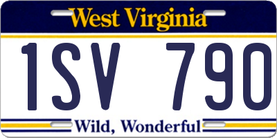 WV license plate 1SV790