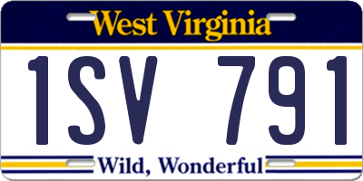 WV license plate 1SV791