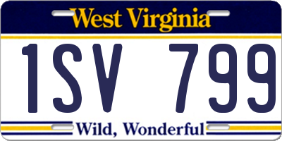WV license plate 1SV799