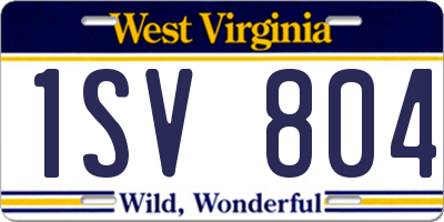 WV license plate 1SV804