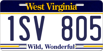 WV license plate 1SV805