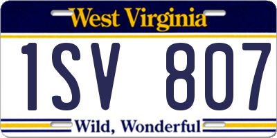 WV license plate 1SV807