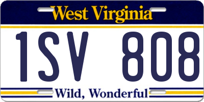 WV license plate 1SV808