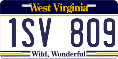 WV license plate 1SV809