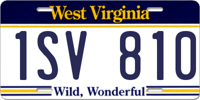 WV license plate 1SV810