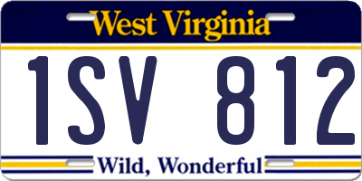 WV license plate 1SV812