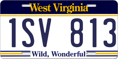 WV license plate 1SV813