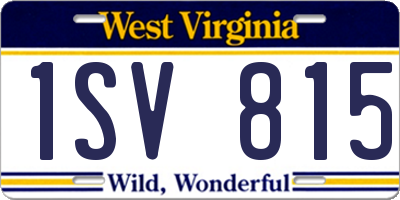 WV license plate 1SV815