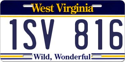 WV license plate 1SV816