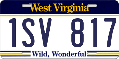 WV license plate 1SV817