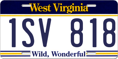 WV license plate 1SV818