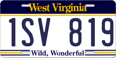 WV license plate 1SV819