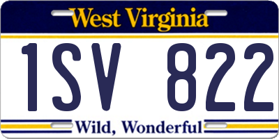 WV license plate 1SV822